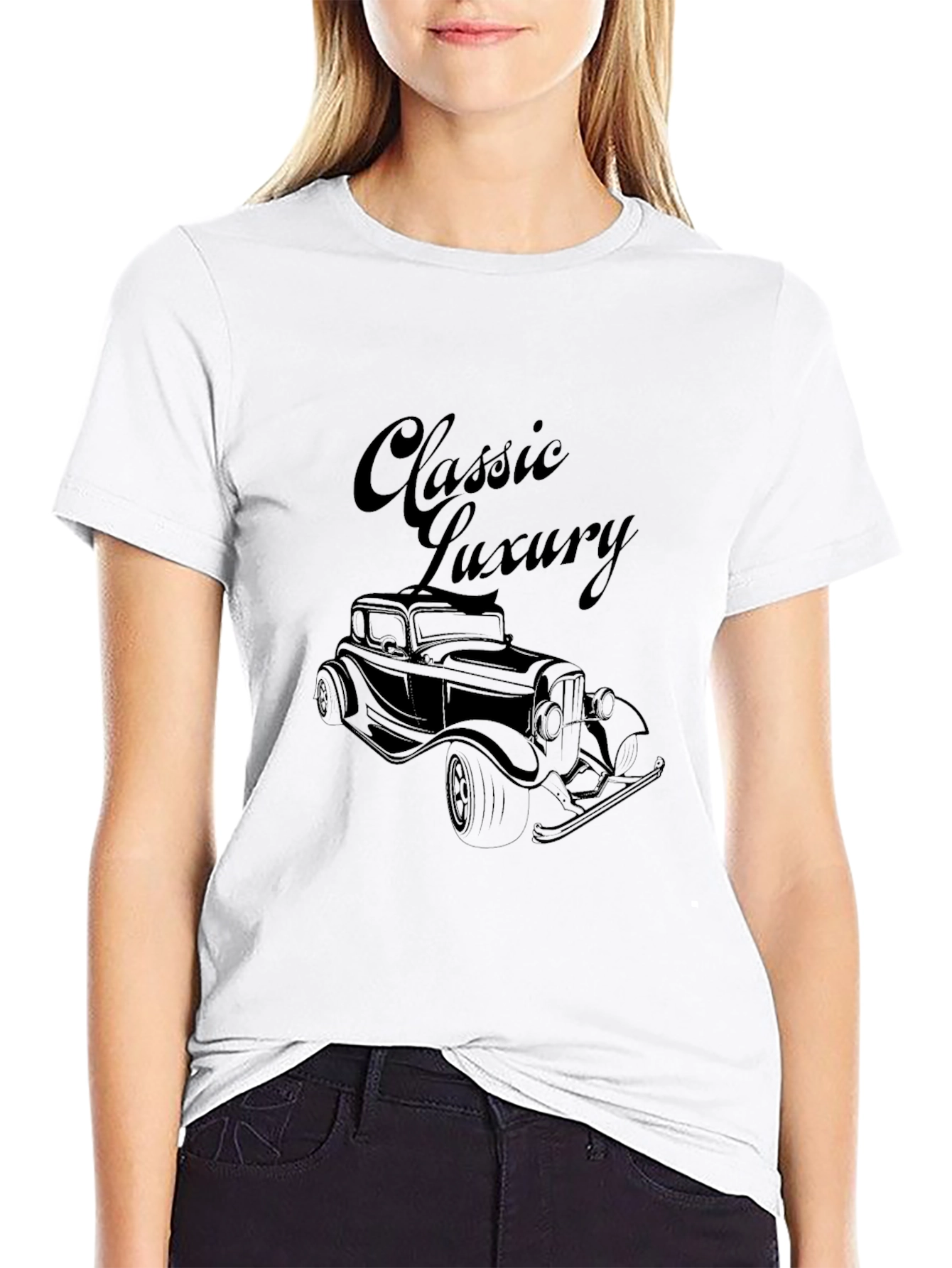 Classic Luxury Car Graphic Tee - Mens Black T-Shirt