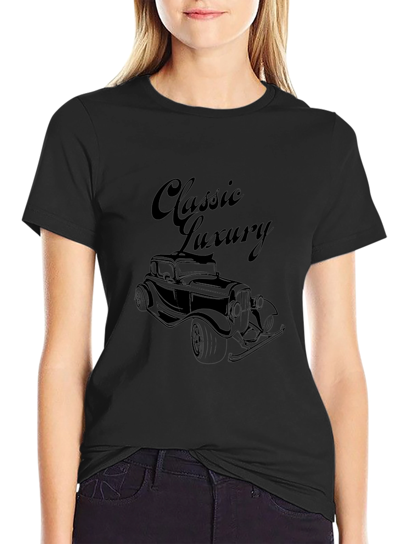 Classic Luxury Car Graphic Tee - Mens Black T-Shirt
