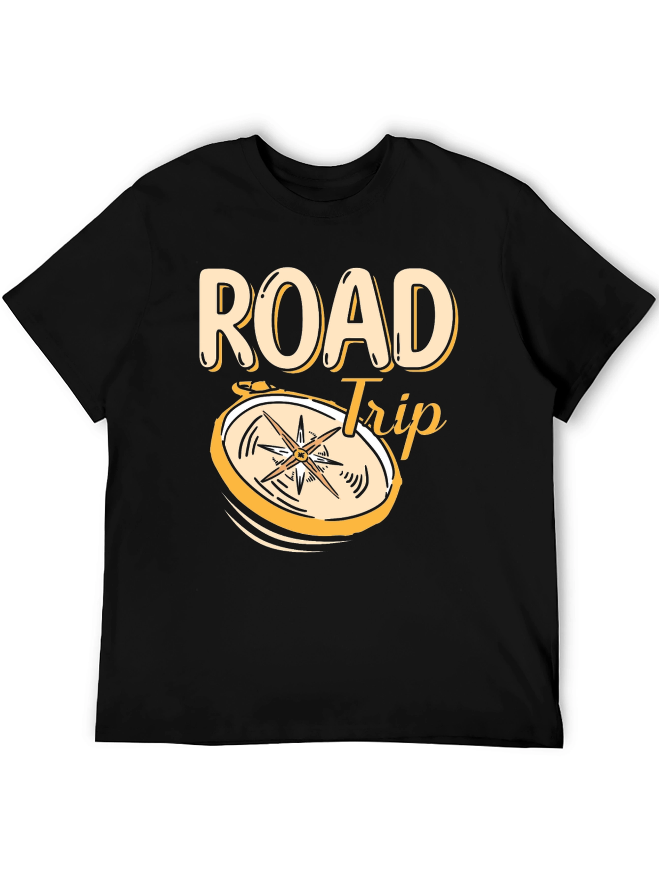 Road Trip Compass Graphic Tee - Black