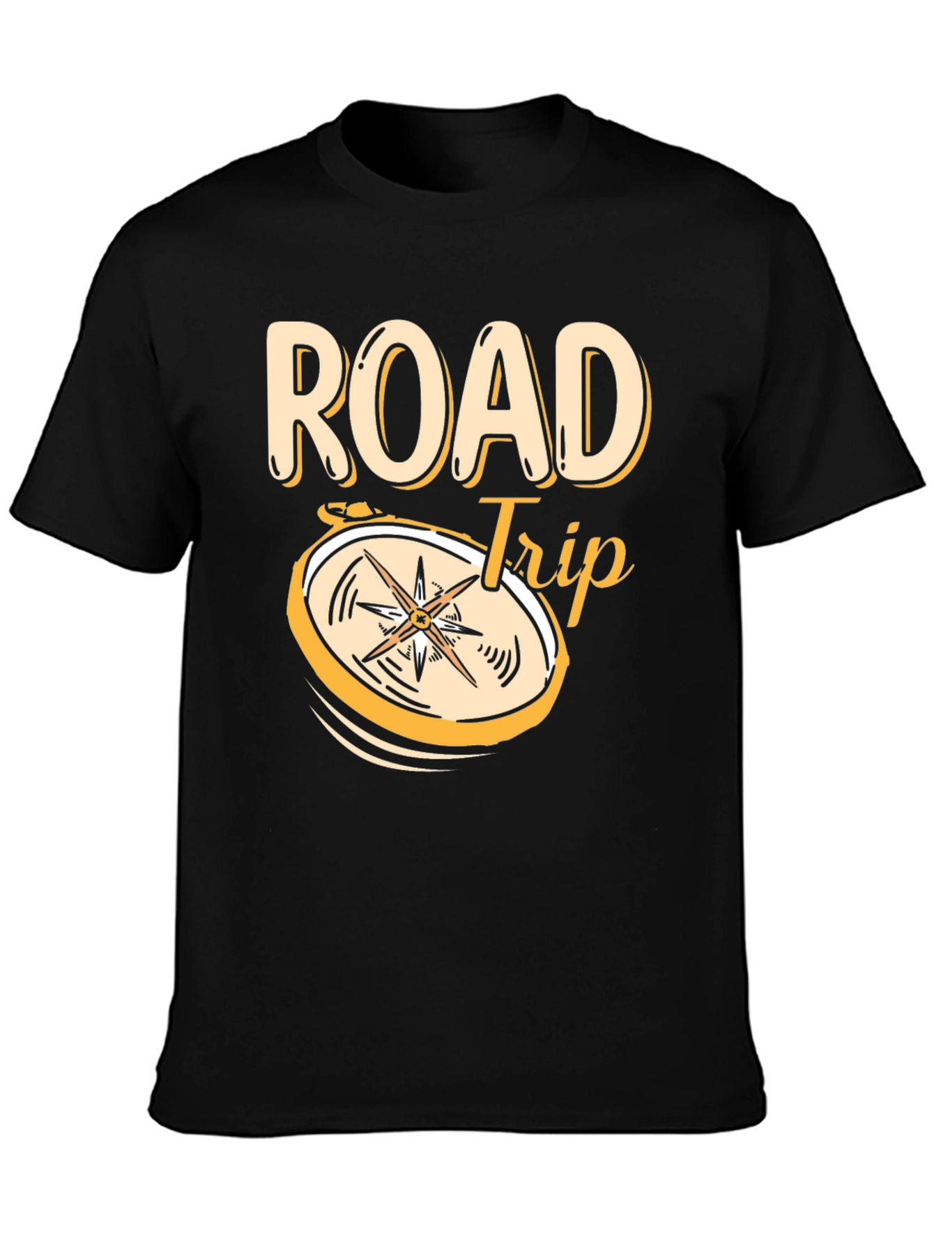 Road Trip Compass Graphic Tee - Black
