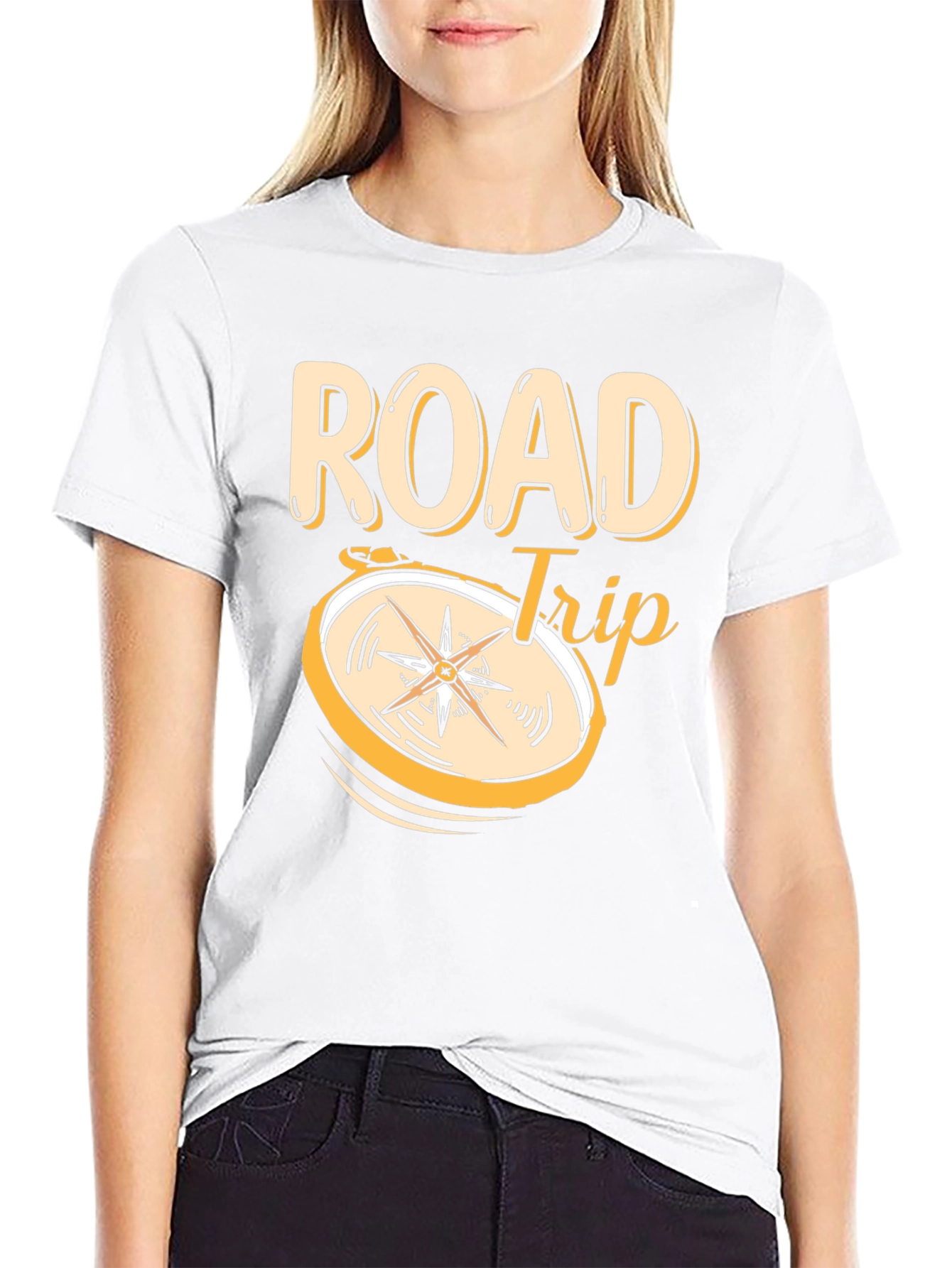 Road Trip Compass Graphic Tee - Black