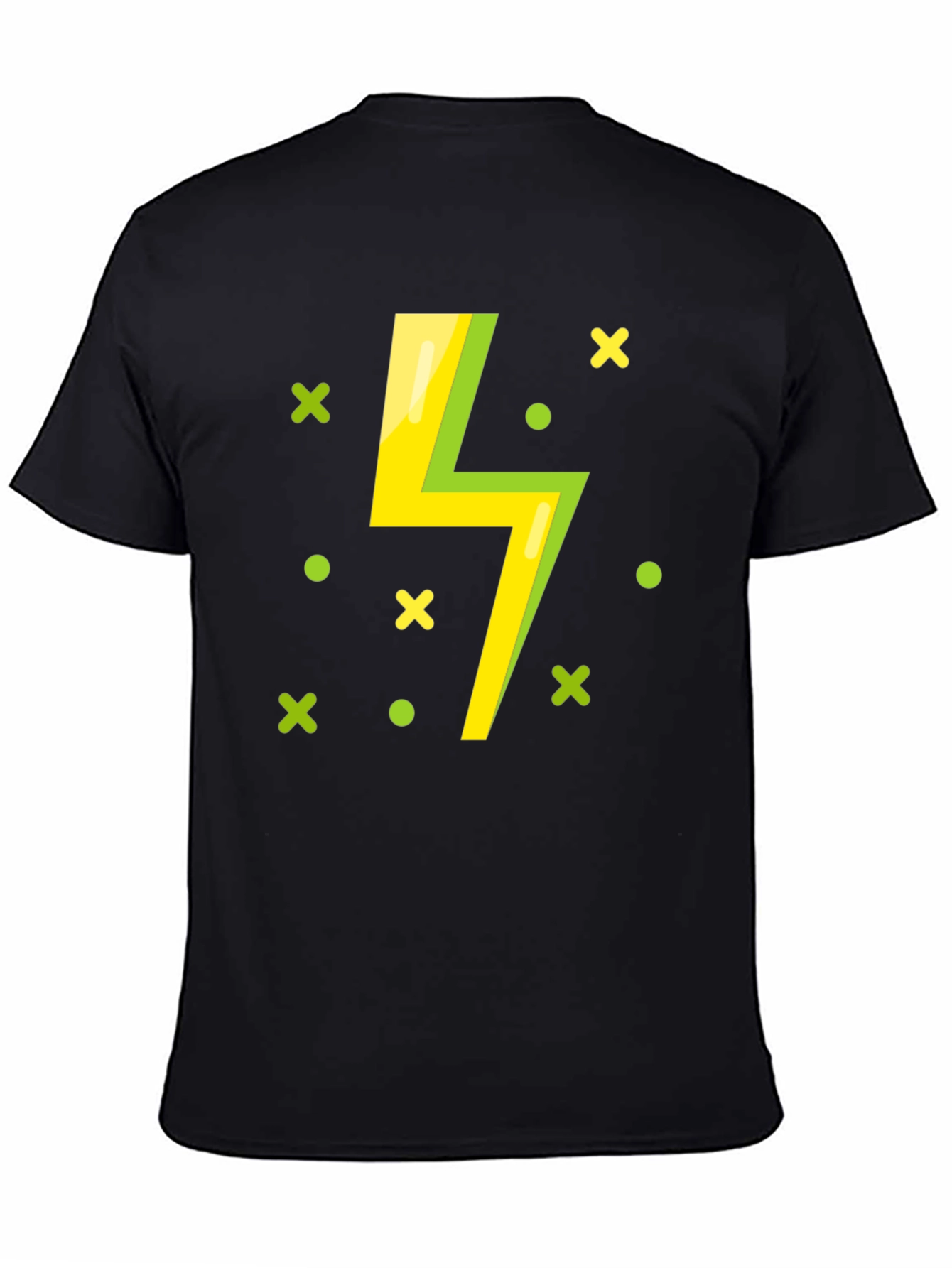 Lightning Bolt Graphic T-Shirt - Black Cotton Tee