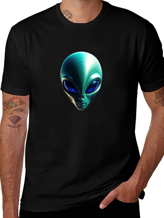 Alien Head Graphic Black T-Shirt