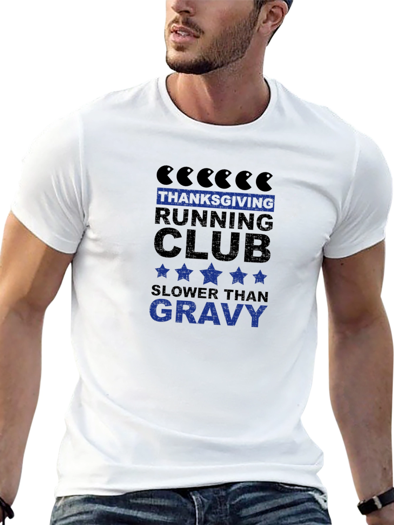 Thanksgiving Running Club Funny Graphic Tee