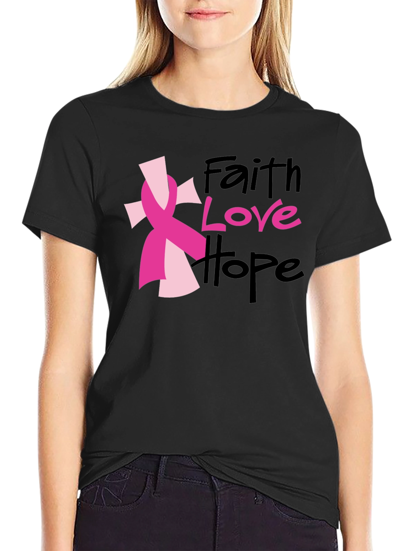 Faith Love Hope Ribbon T-Shirt