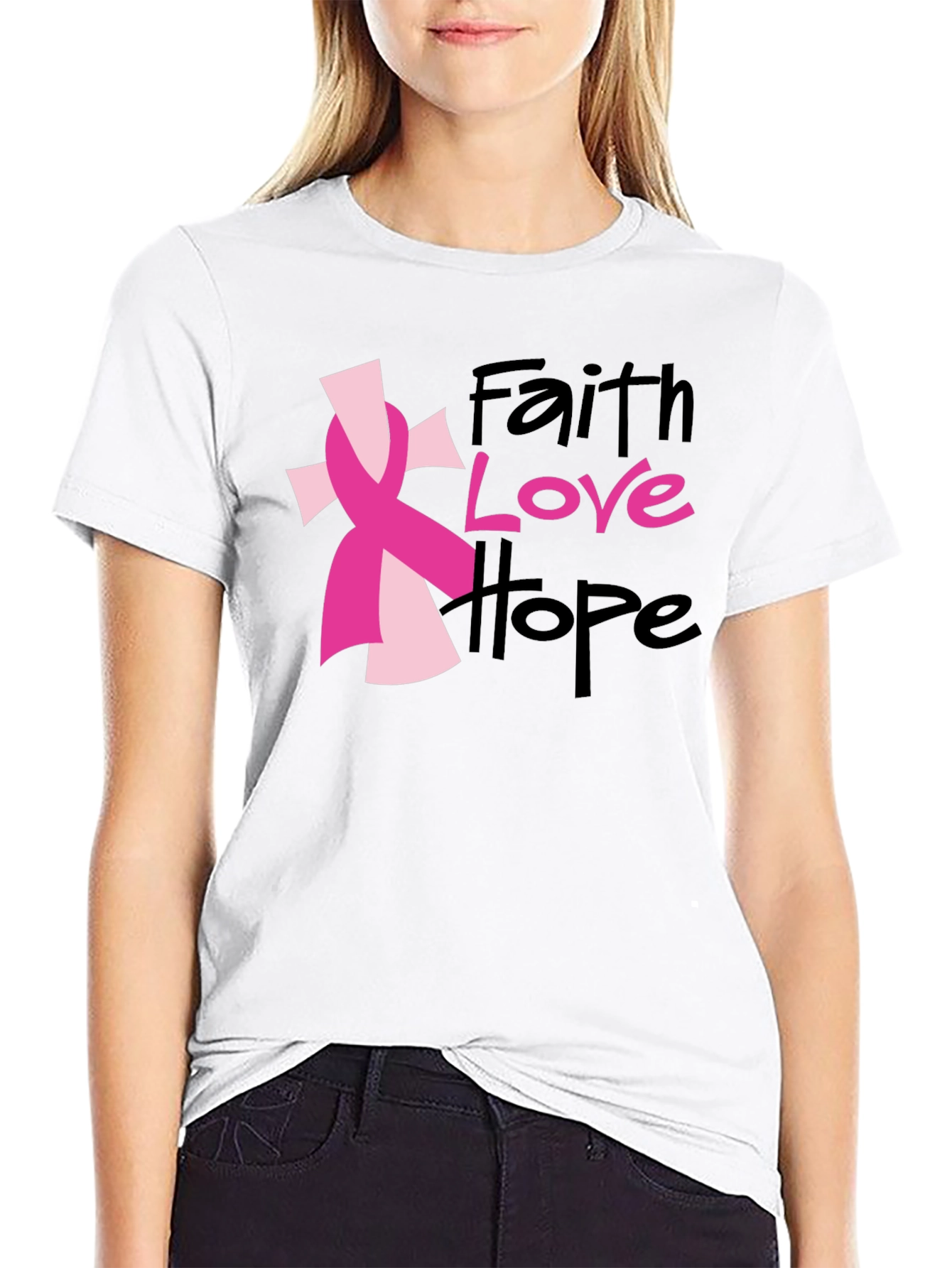 Faith Love Hope Ribbon T-Shirt
