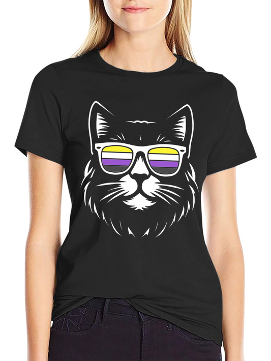 Non-Binary Cat T-Shirt - NB Pride