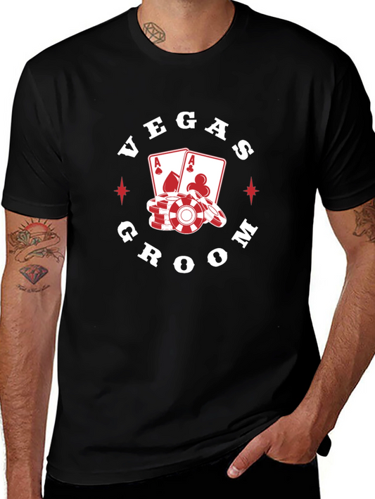 Vegas Groom T-Shirt - Casino Style Bachelor Party Tee