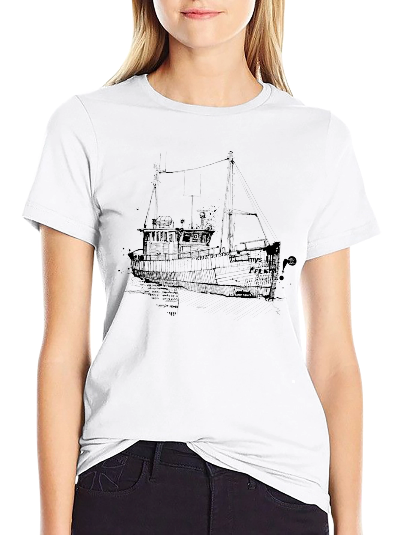 Black Boat Graphic Tee