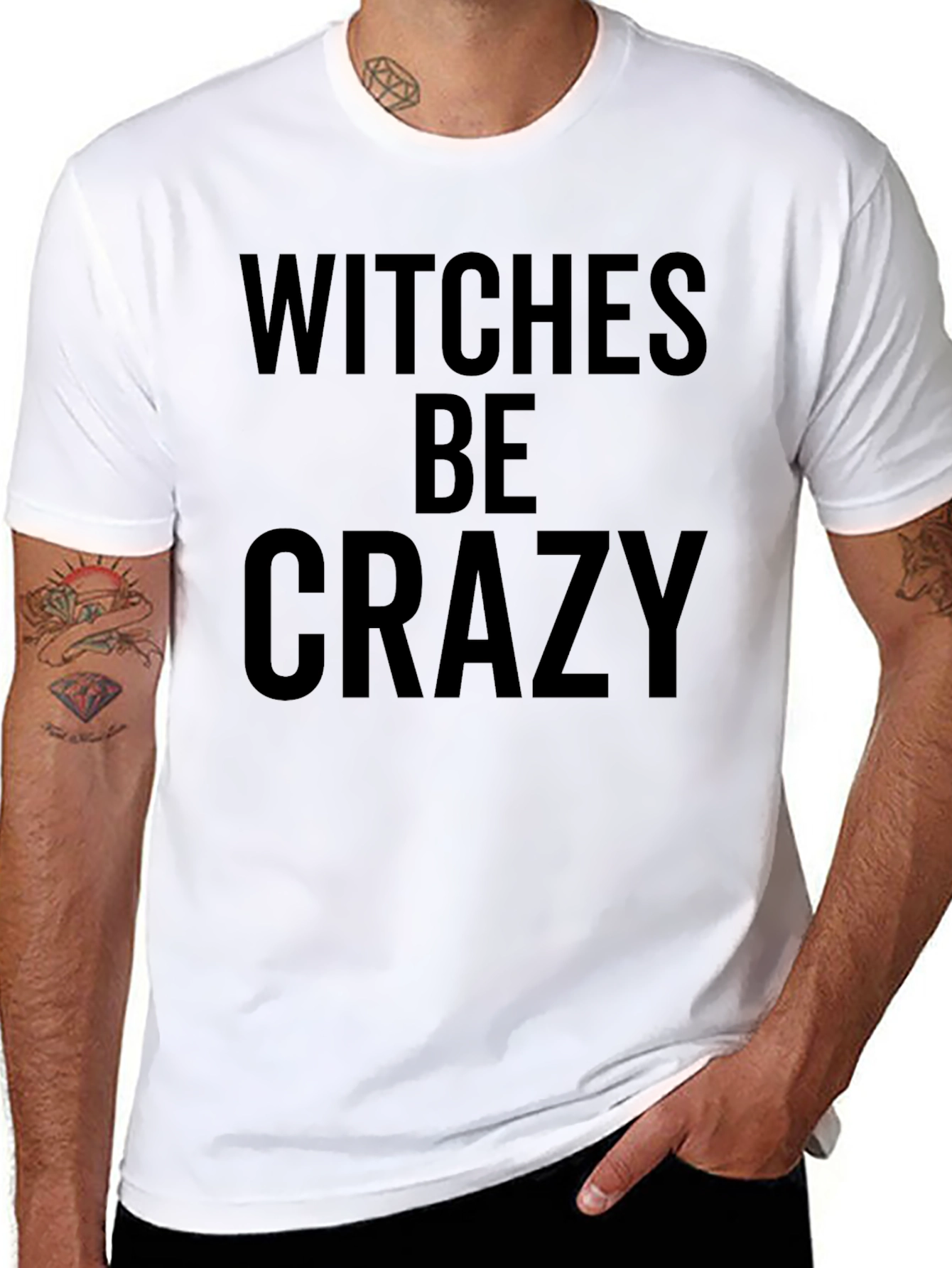 Witches Be Crazy Black Graphic T-Shirt