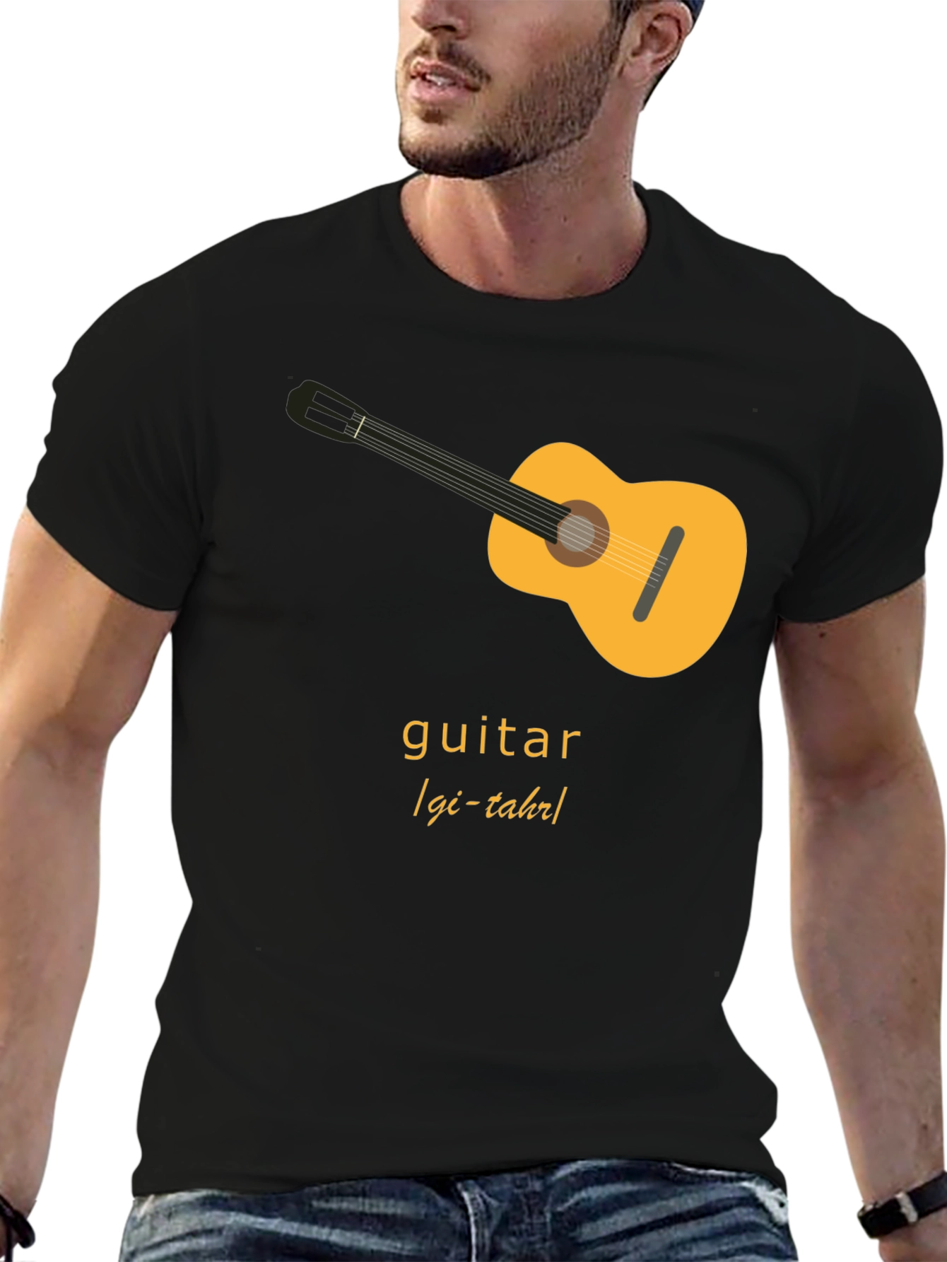 Guitar Graphic T-Shirt - Black