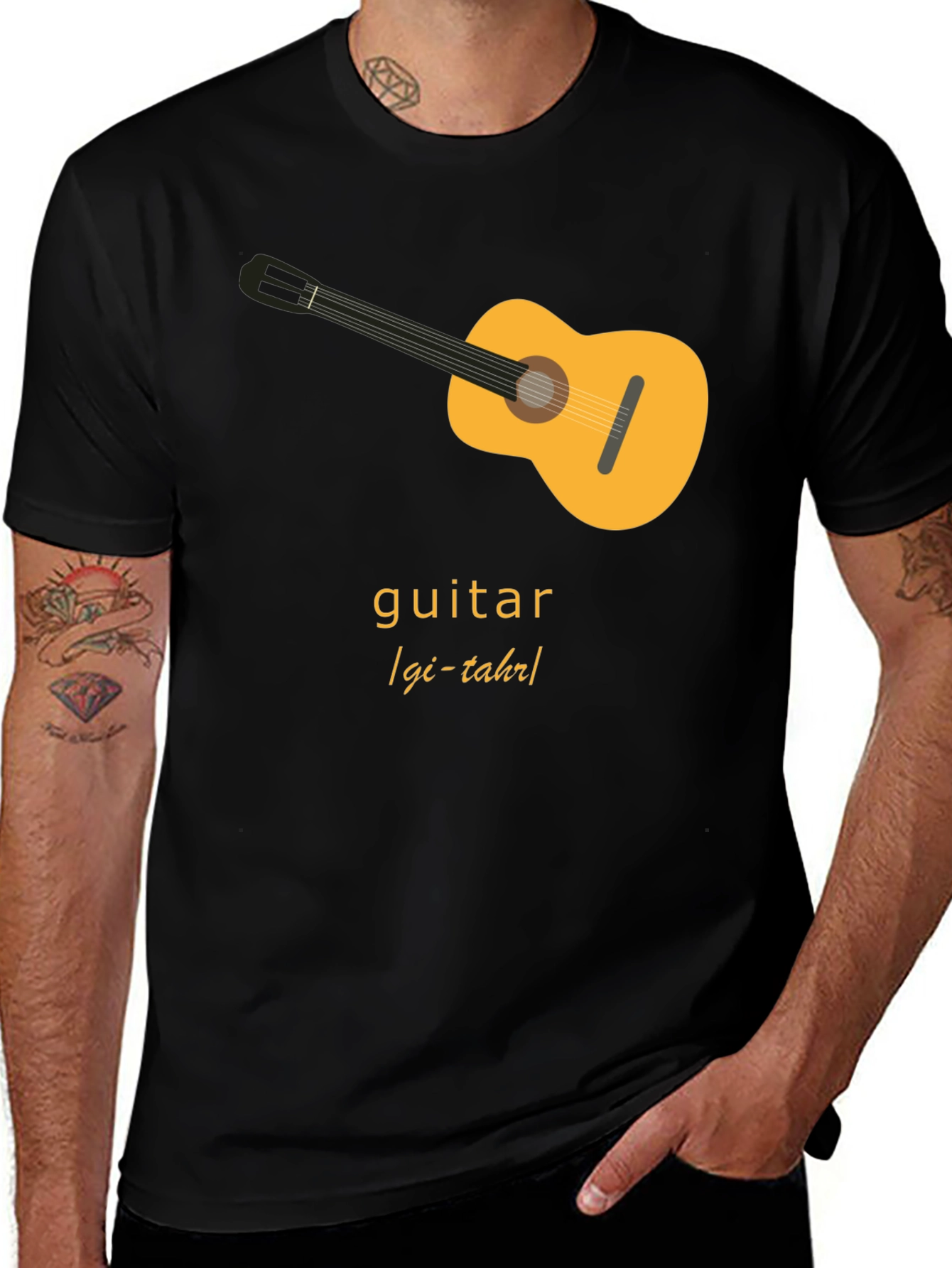 Guitar Graphic T-Shirt - Black