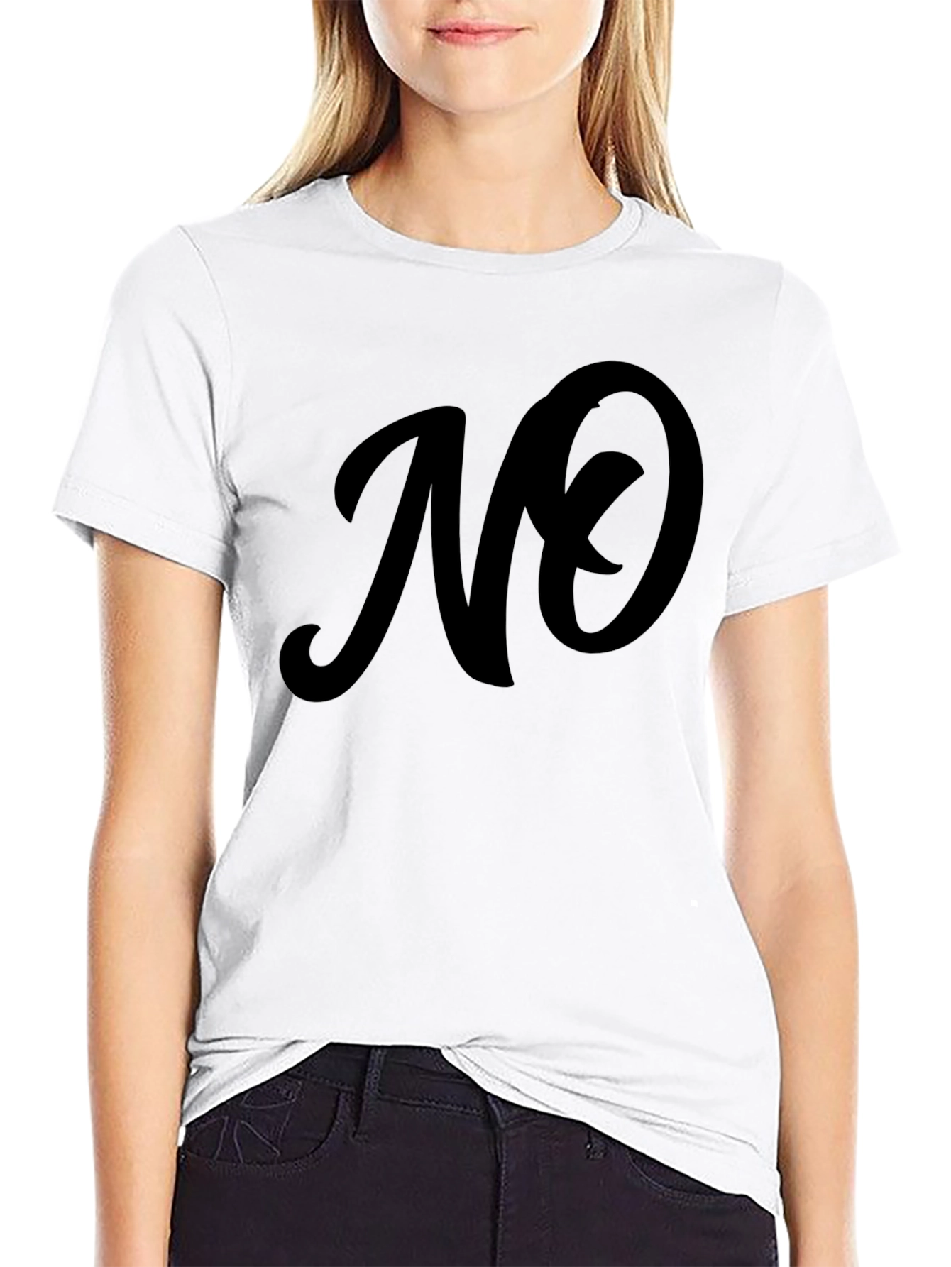 Bold NO Graphic Tee - Soft Cotton Casual Shirt