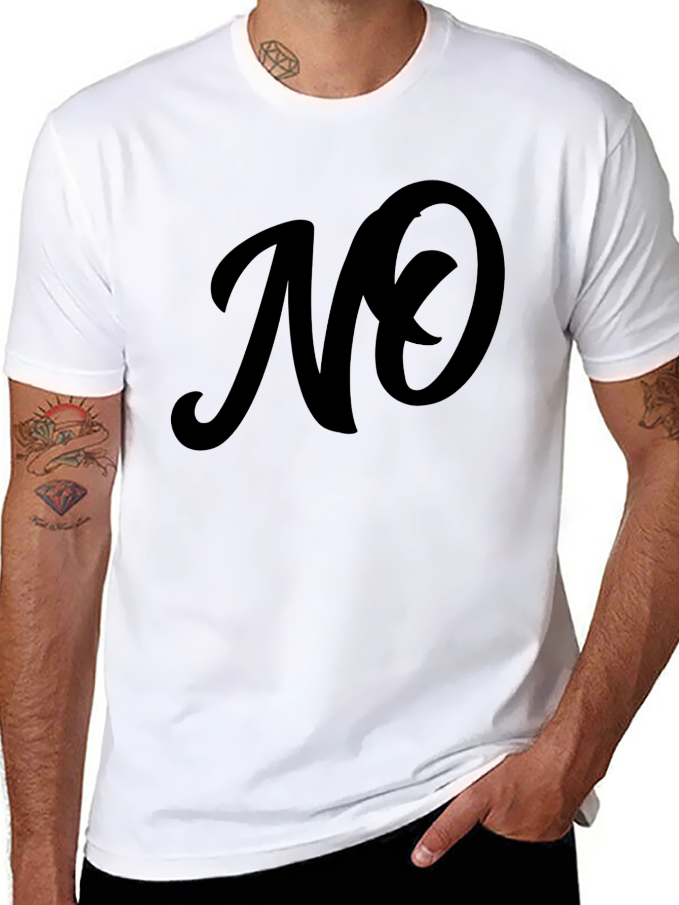 Bold NO Graphic Tee - Soft Cotton Casual Shirt