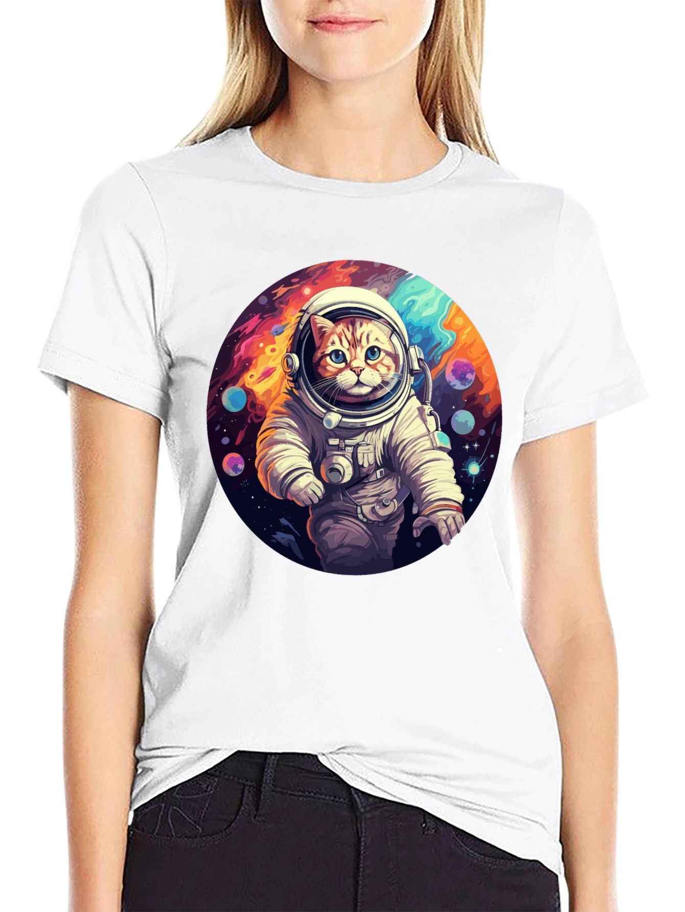 Cosmic Cat Astronaut T-Shirt - Galaxy Adventure!