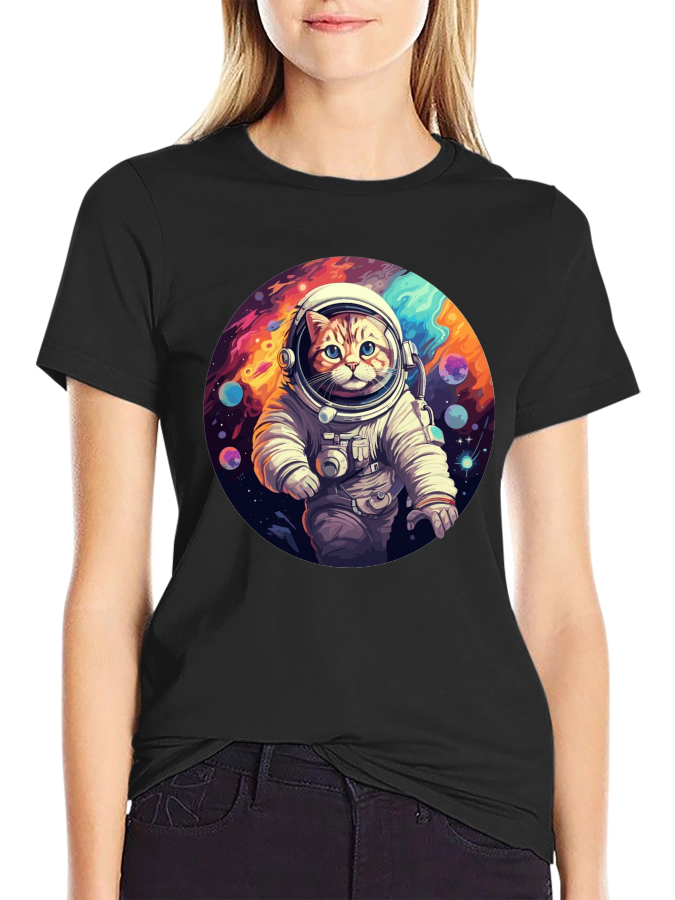 Cosmic Cat Astronaut T-Shirt - Galaxy Adventure!