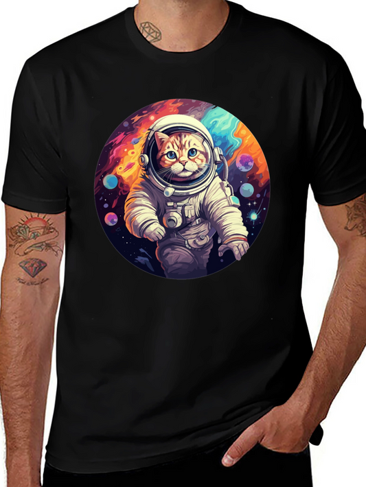 Cosmic Cat Astronaut T-Shirt - Galaxy Adventure!