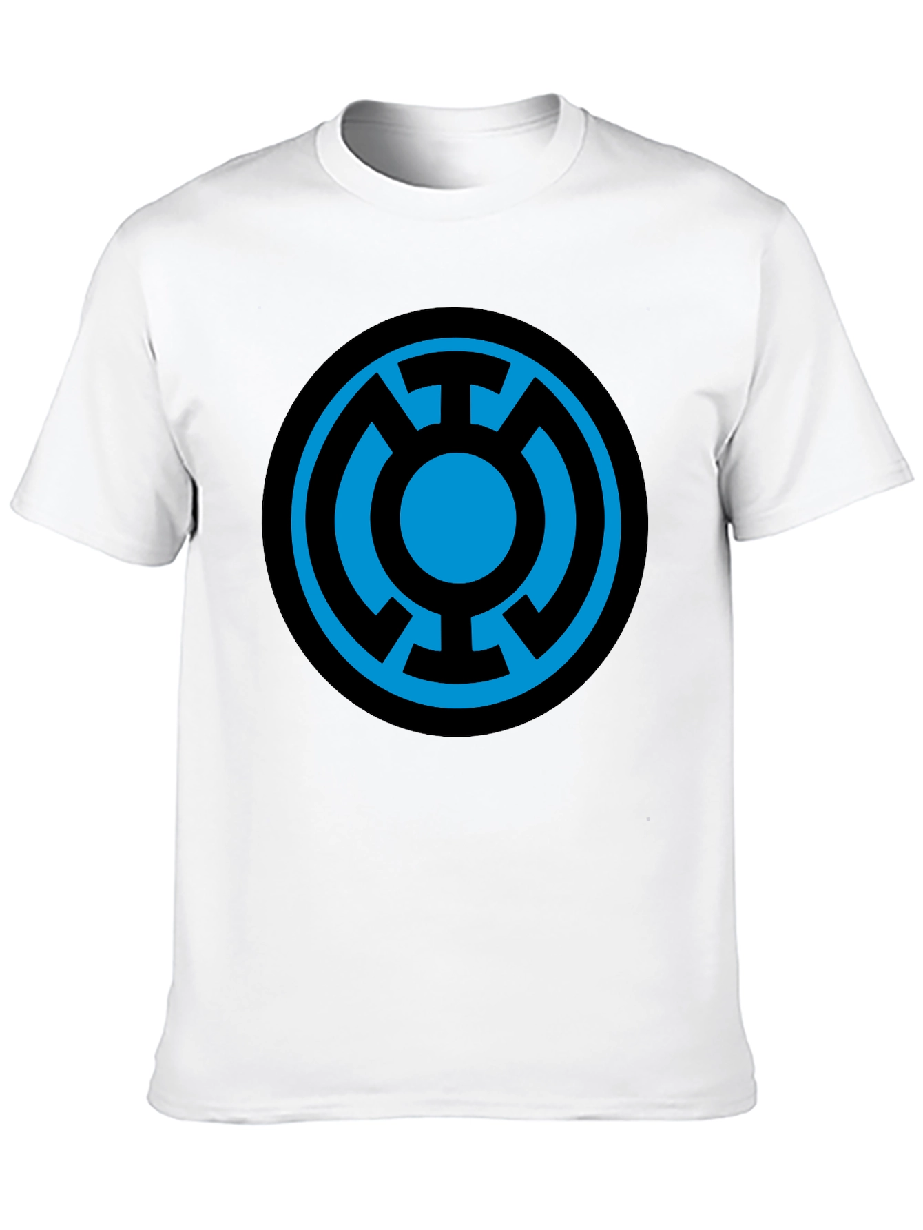 Blue Lantern Symbol Black T-Shirt