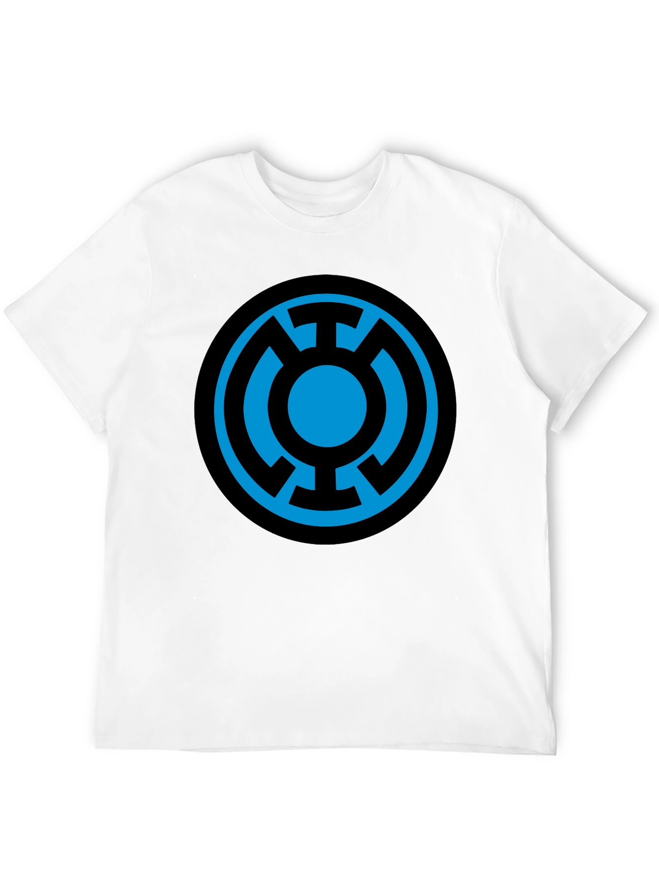 Blue Lantern Symbol Black T-Shirt