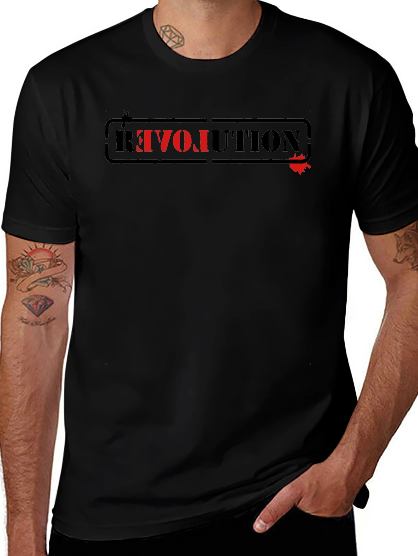 Revolution Graphic Tee - Black Cotton T-Shirt