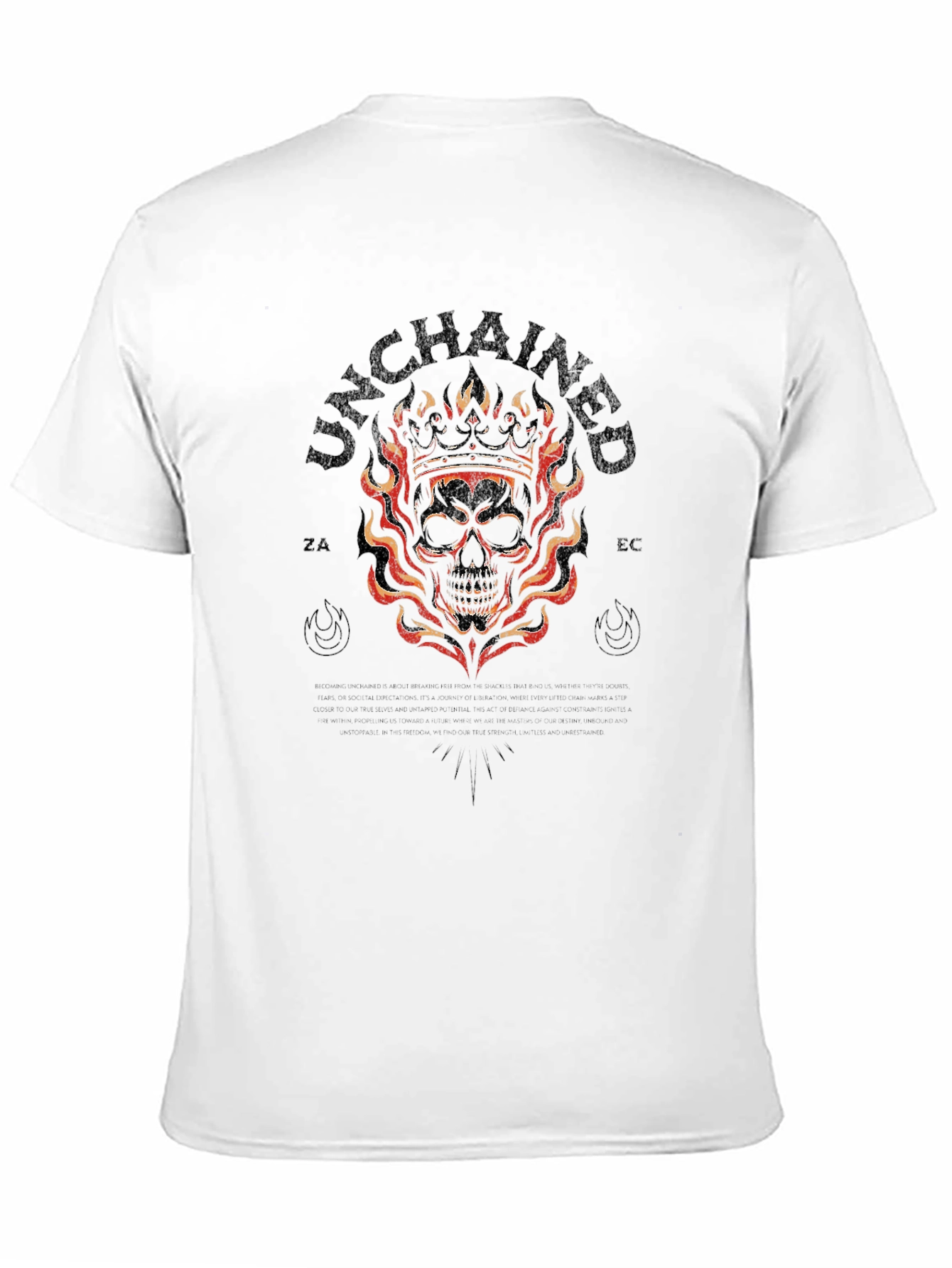 Unchained Skull Graphic Print Black T-Shirt