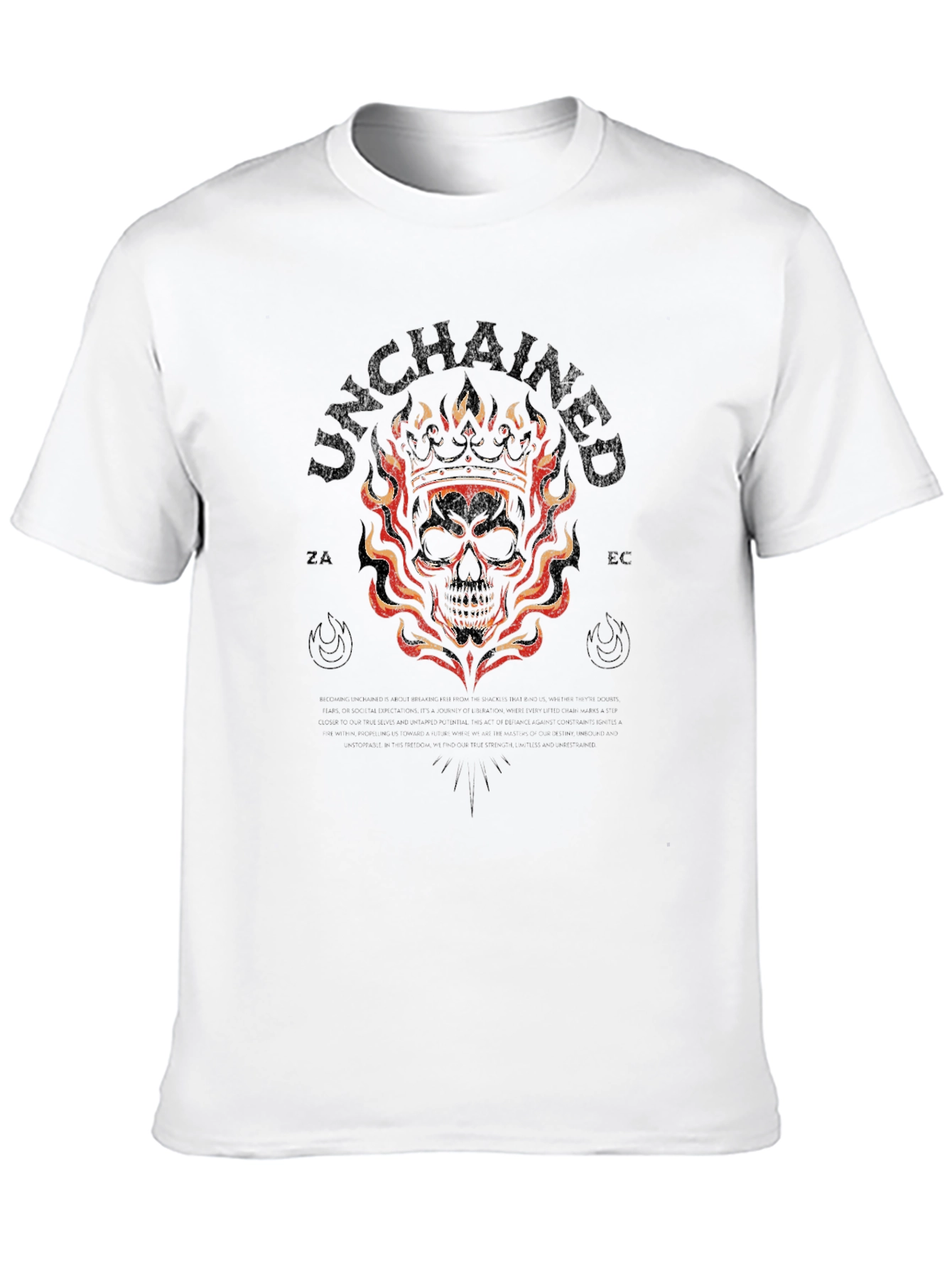 Unchained Skull Graphic Print Black T-Shirt