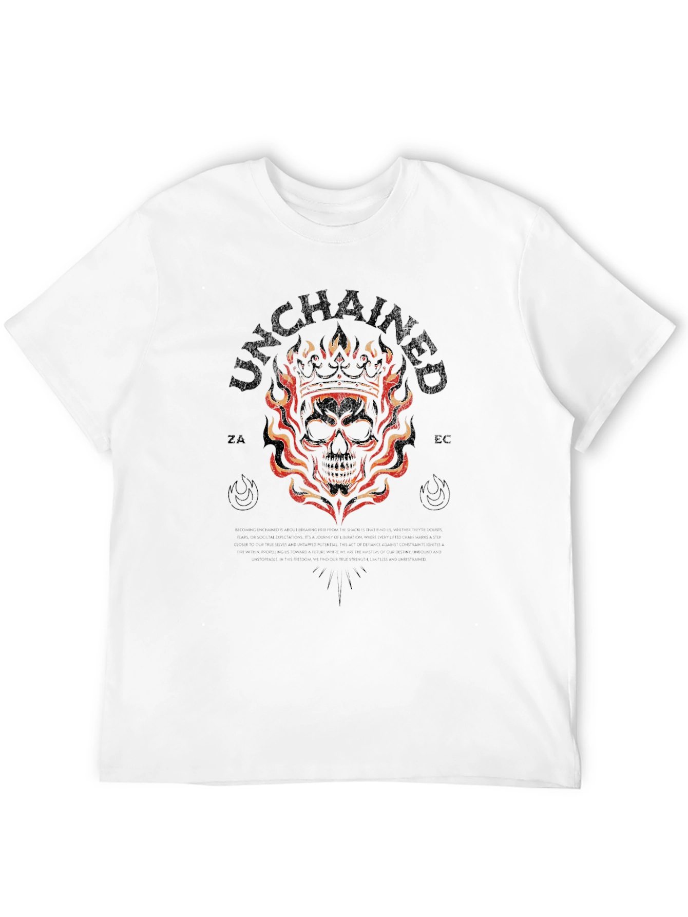 Unchained Skull Graphic Print Black T-Shirt