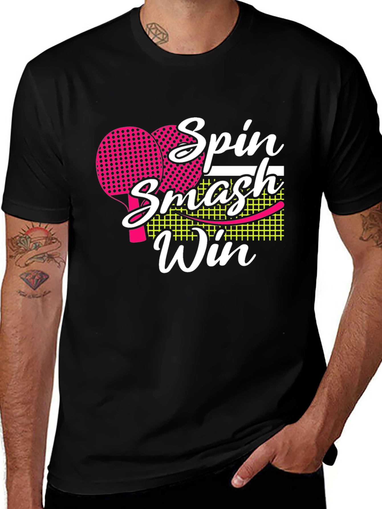 Spin Smash Win T-Shirt - Table Tennis Design