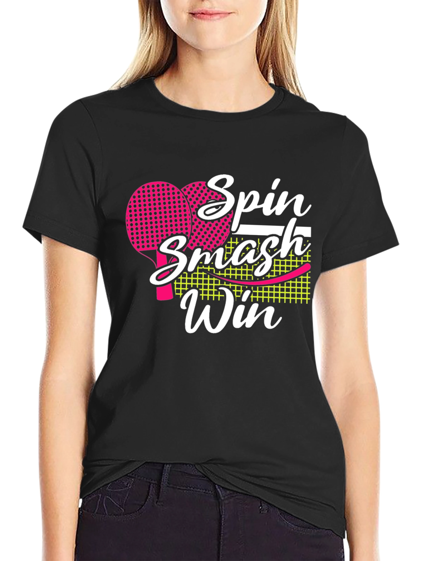Spin Smash Win T-Shirt - Table Tennis Design