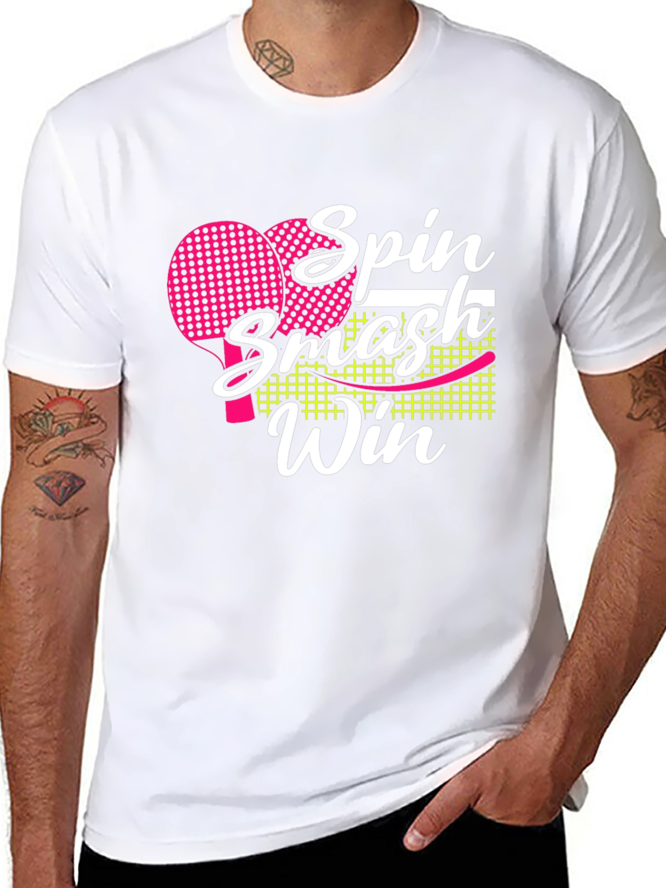 Spin Smash Win T-Shirt - Table Tennis Design