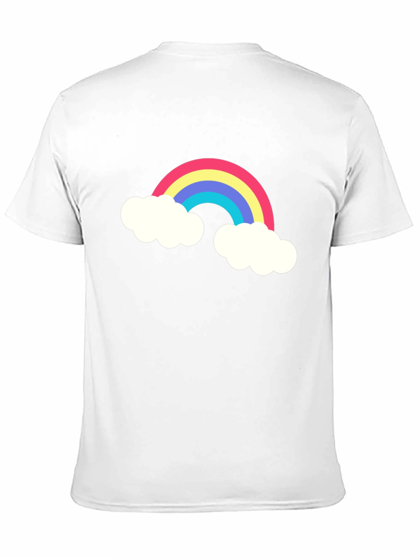 Rainbow Cloud Graphic Tee - Black Cotton T-Shirt