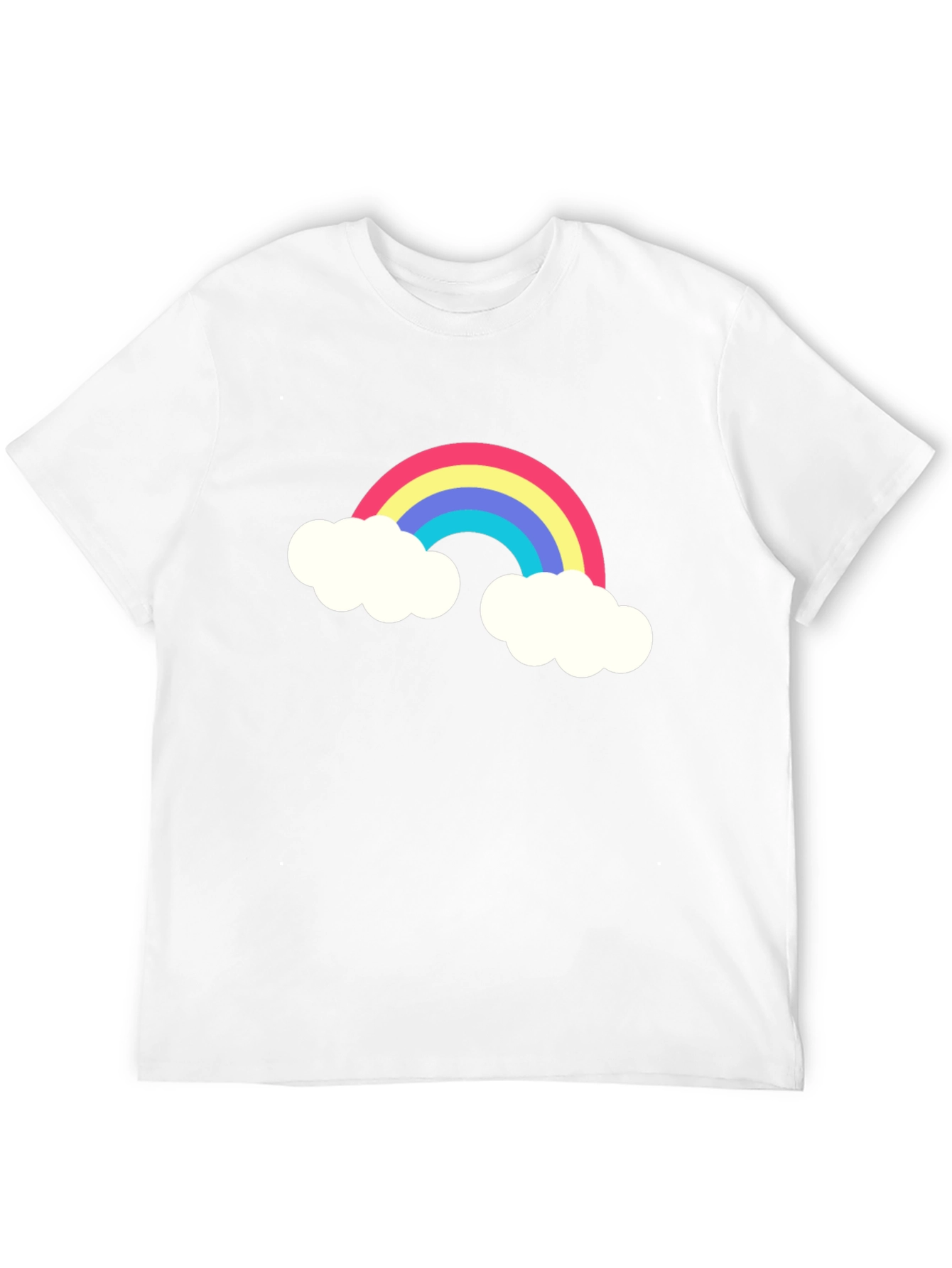 Rainbow Cloud Graphic Tee - Black Cotton T-Shirt