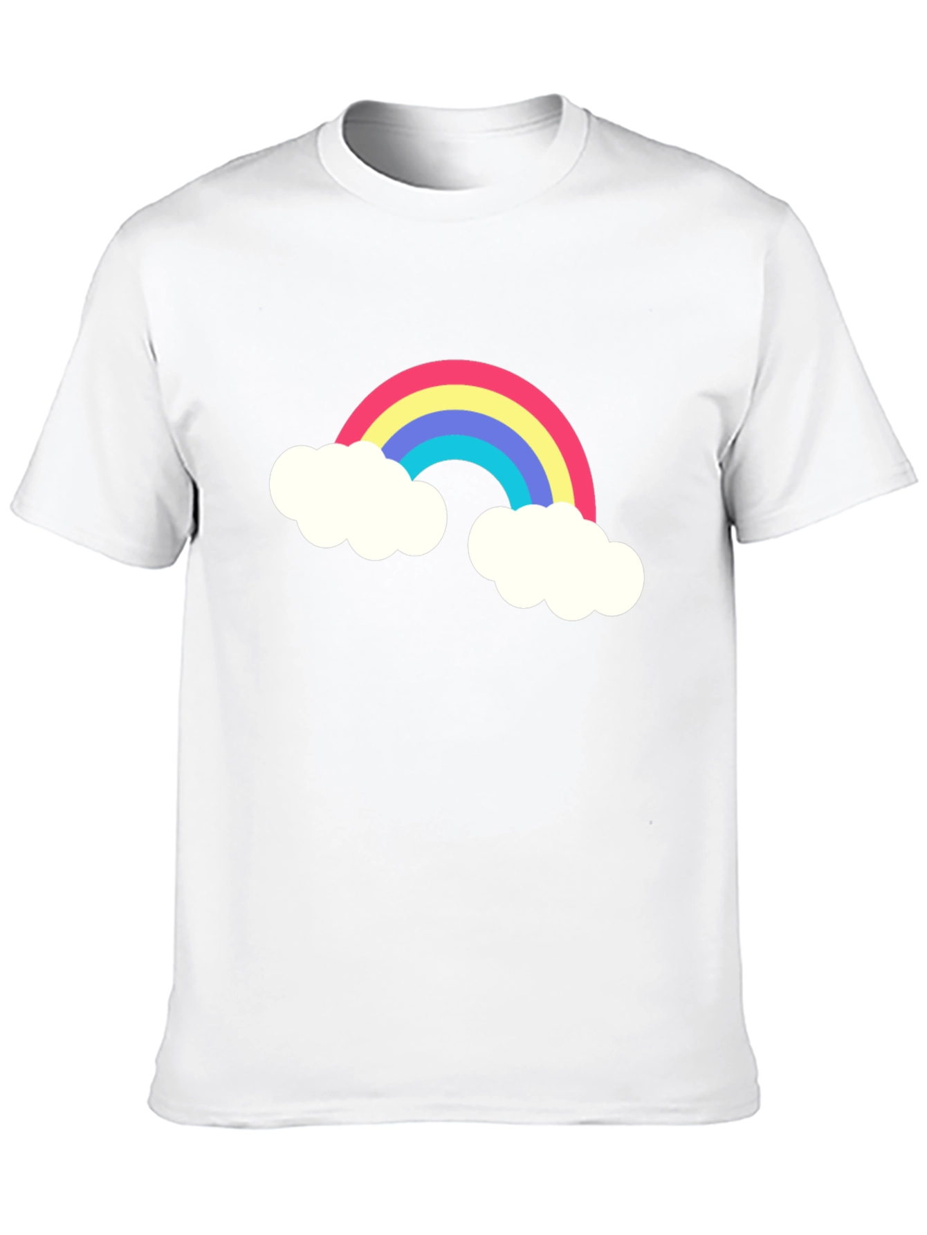 Rainbow Cloud Graphic Tee - Black Cotton T-Shirt