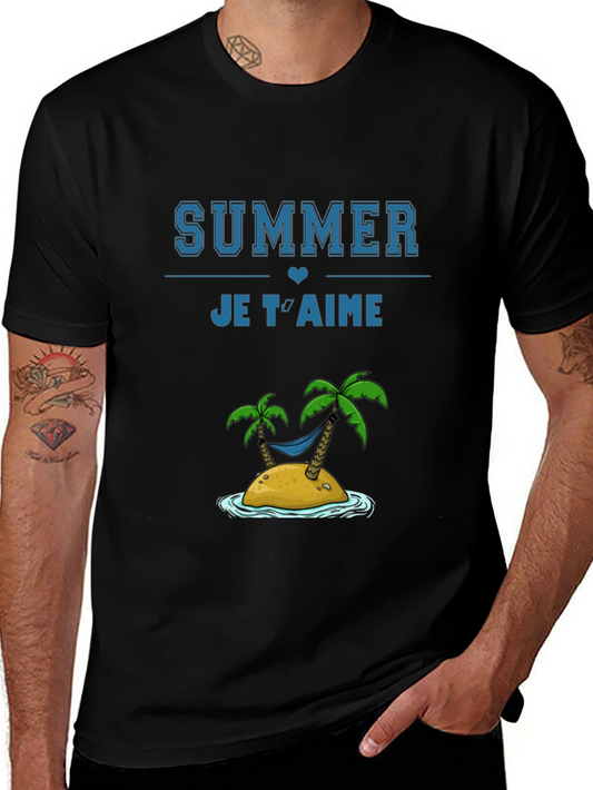 Summer Je Taime Graphic Tee - Black Cotton T-Shirt