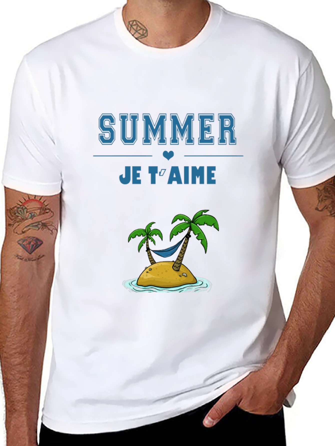 Summer Je Taime Graphic Tee - Black Cotton T-Shirt