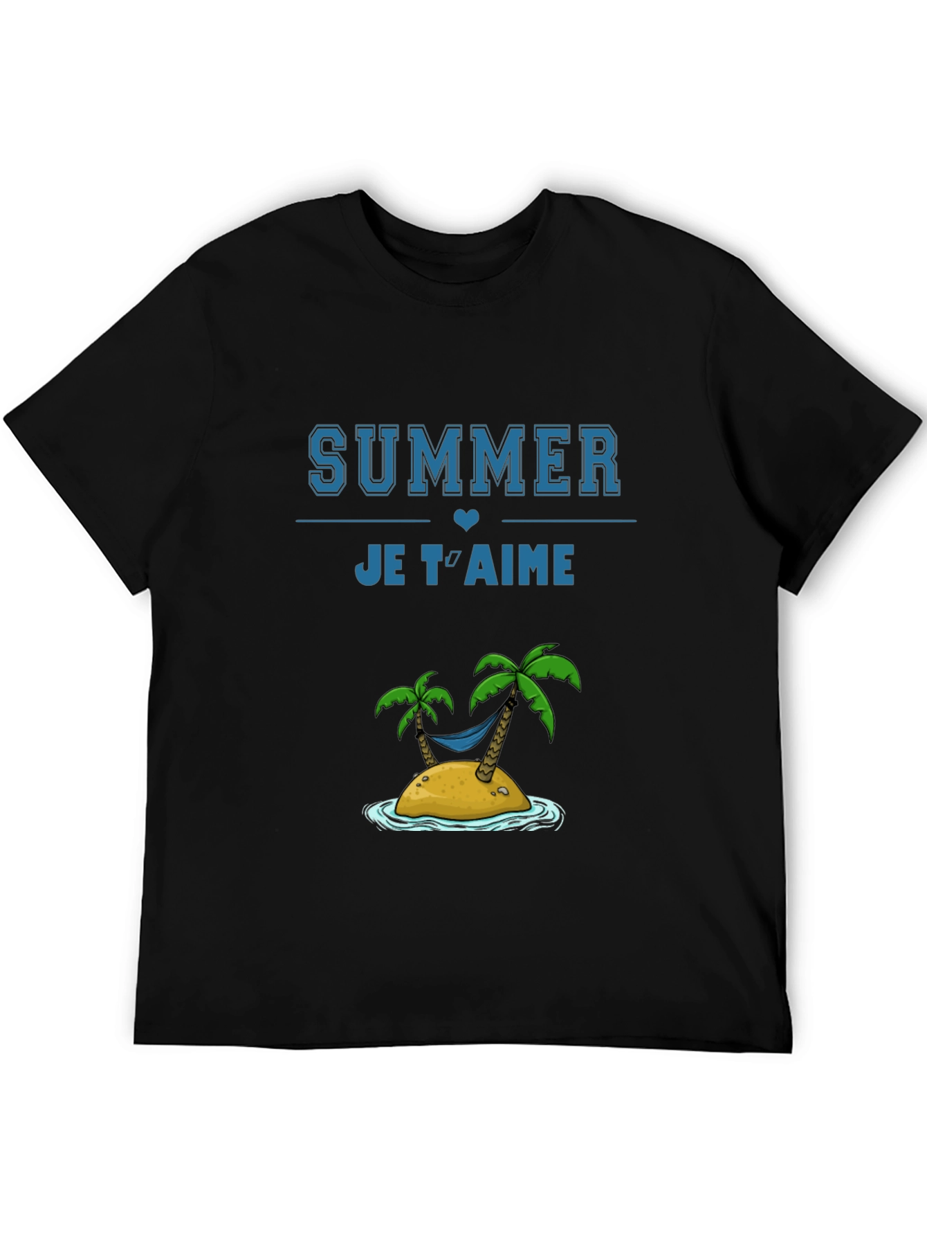 Summer Je Taime Graphic Tee - Black Cotton T-Shirt