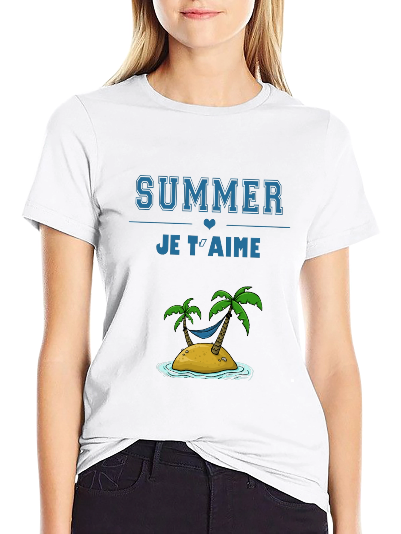 Summer Je Taime Graphic Tee - Black Cotton T-Shirt