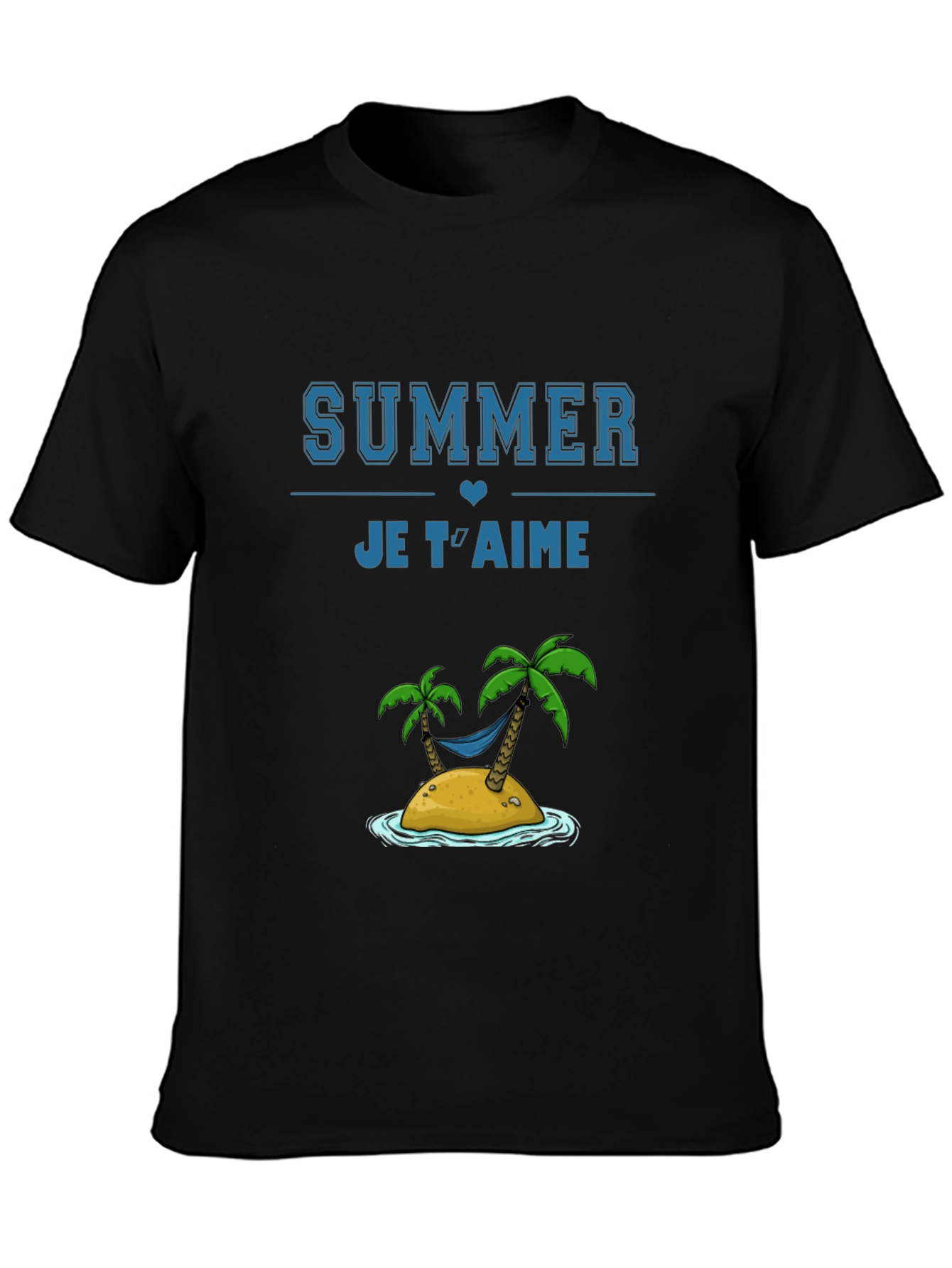 Summer Je Taime Graphic Tee - Black Cotton T-Shirt