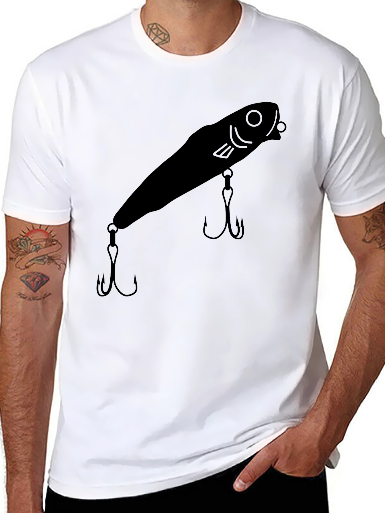 Fishing Lure Graphic Tee - Black