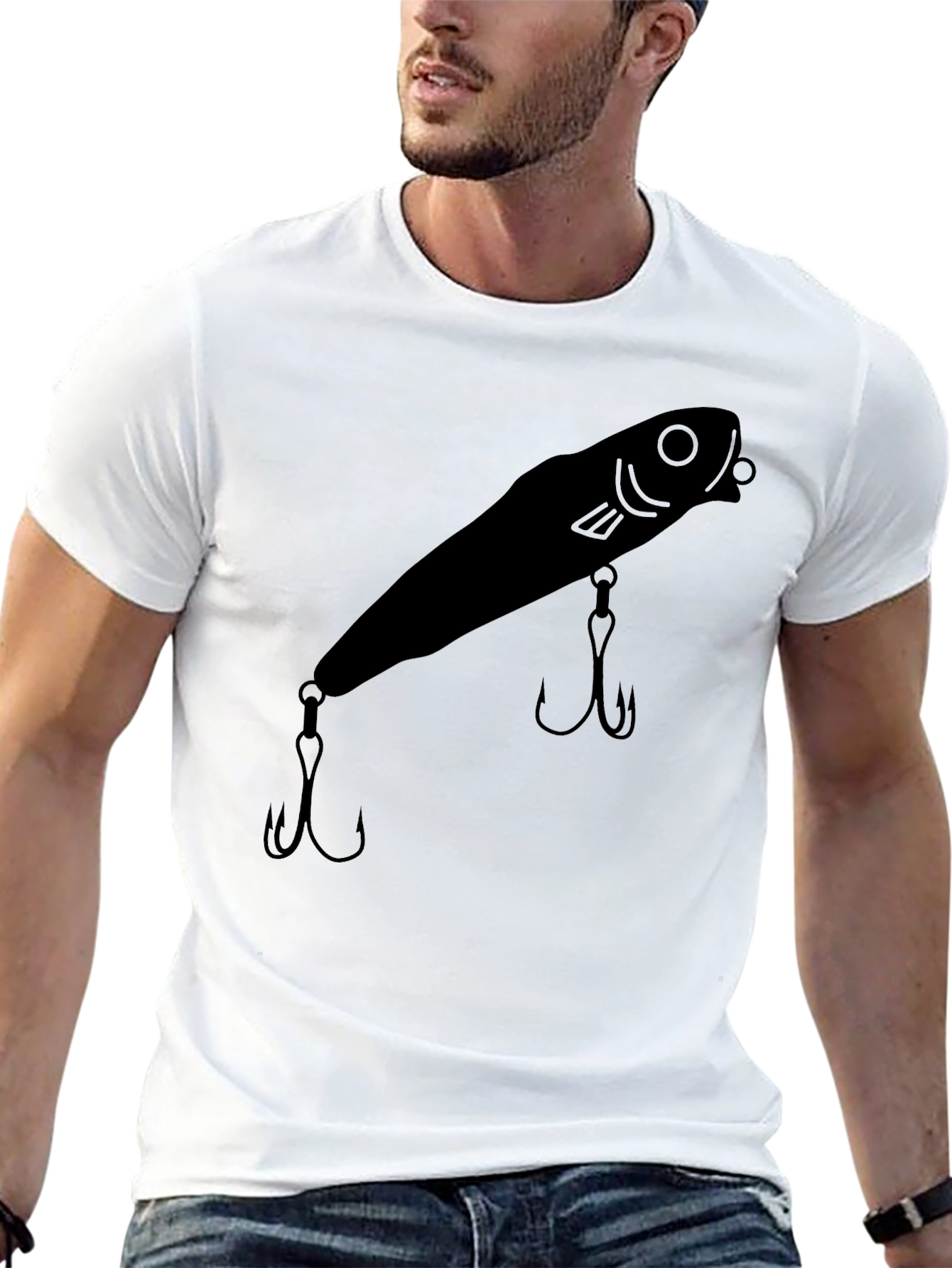 Fishing Lure Graphic Tee - Black