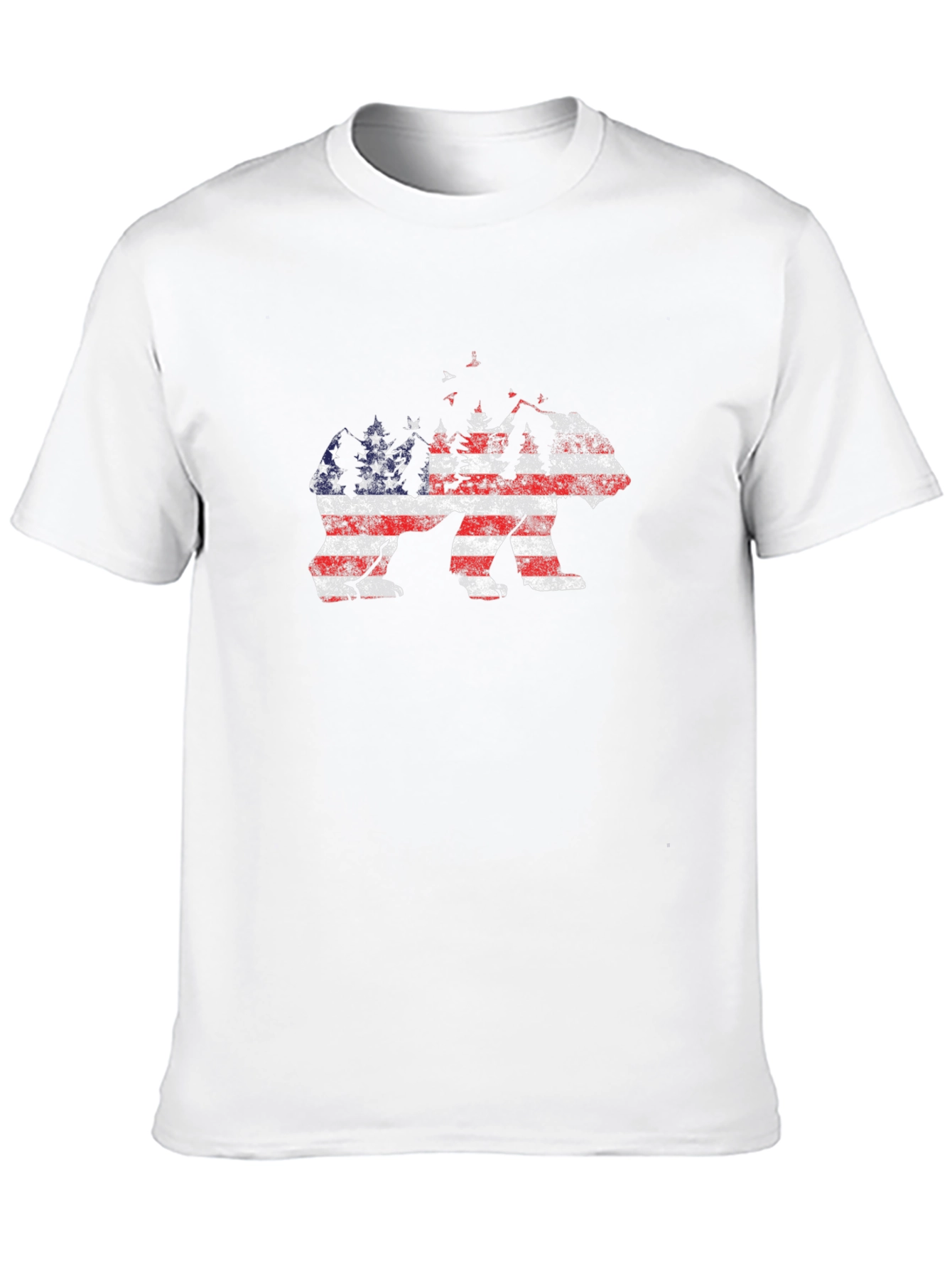 American Flag Bear Graphic Tee - Black