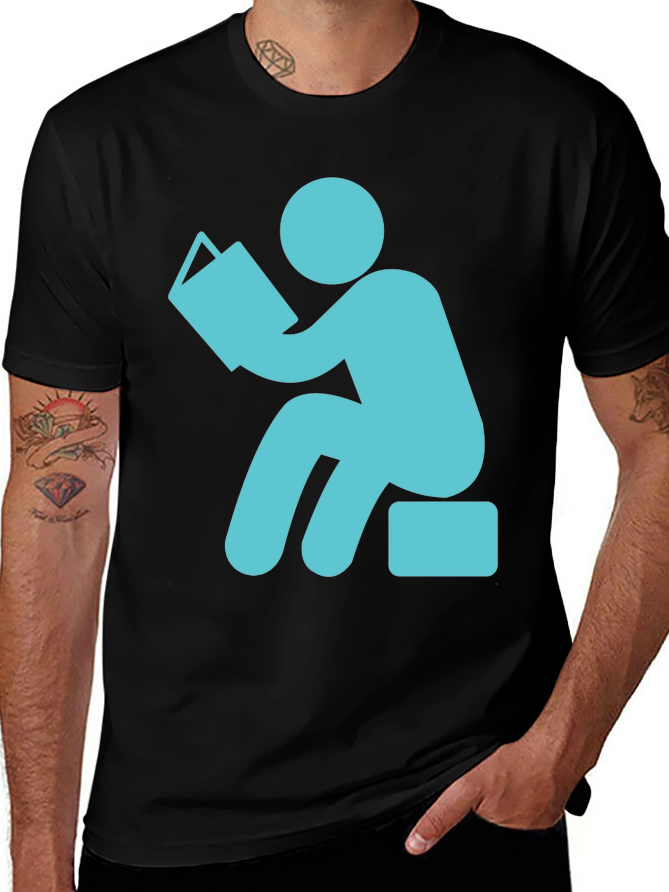 Bookworm Graphic Tee - Black Cotton Comfort