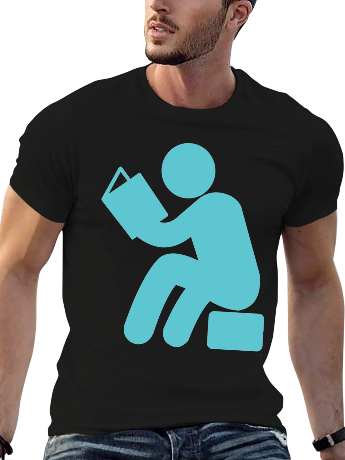Bookworm Graphic Tee - Black Cotton Comfort