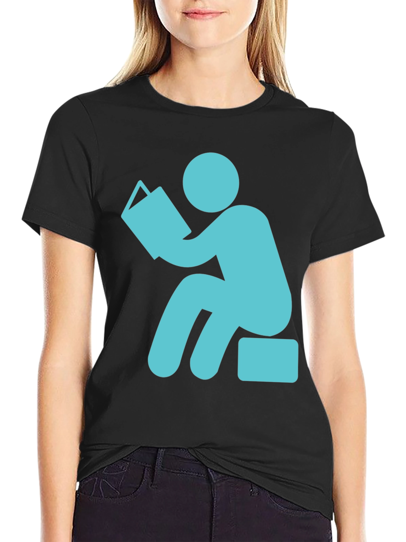 Bookworm Graphic Tee - Black Cotton Comfort