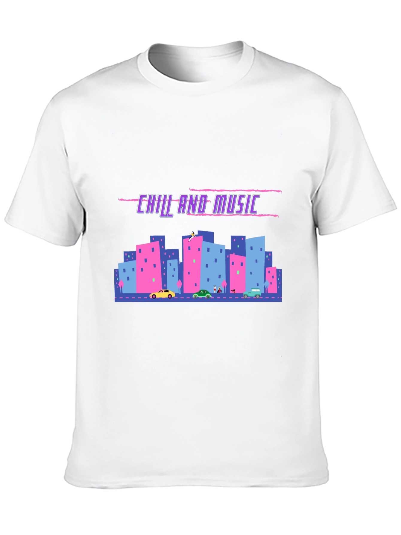 Chill and Music Graphic Tee - Black Cotton T-Shirt