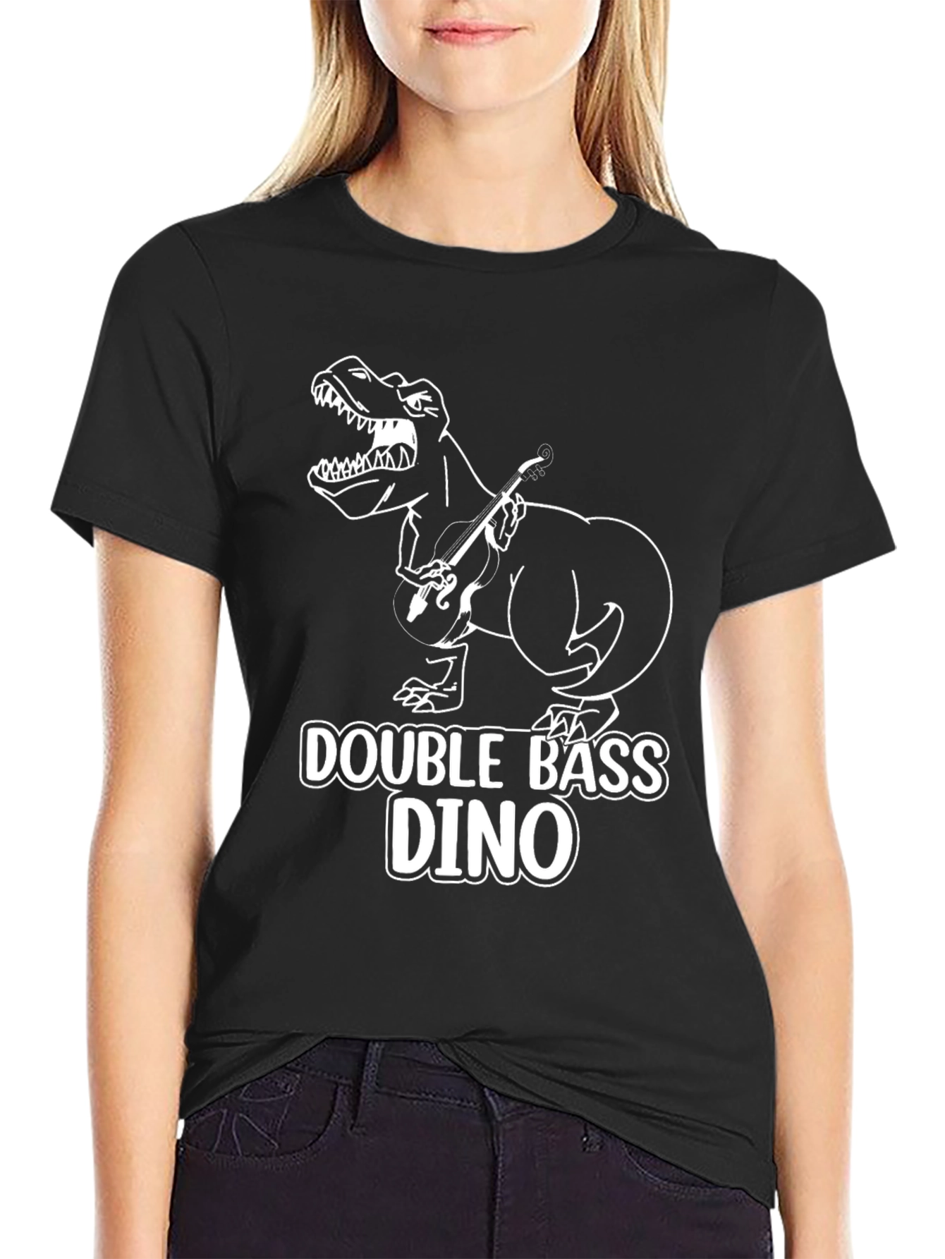 Double Bass Dino T-Shirt - Black