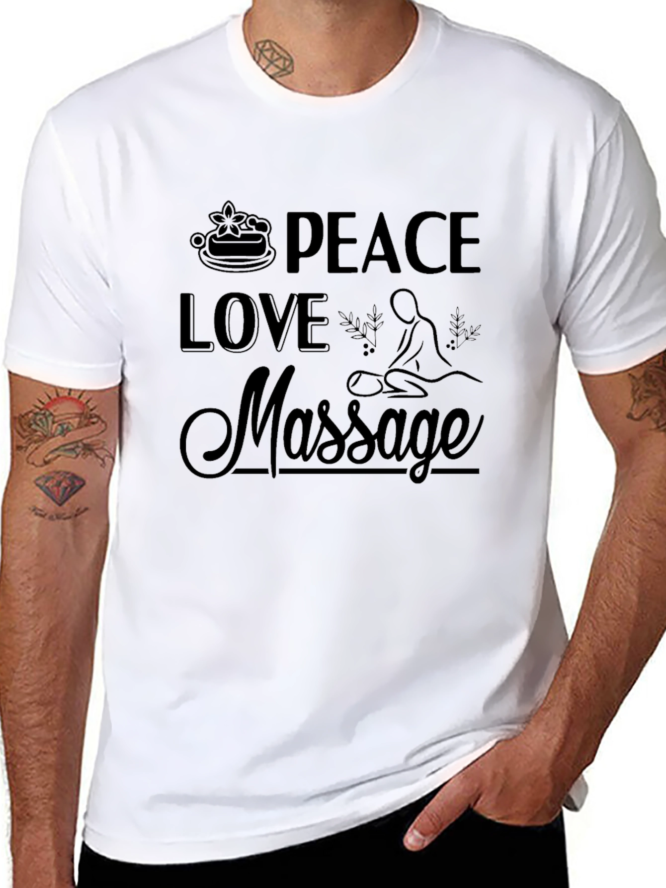 Peace Love Massage Graphic T-Shirt