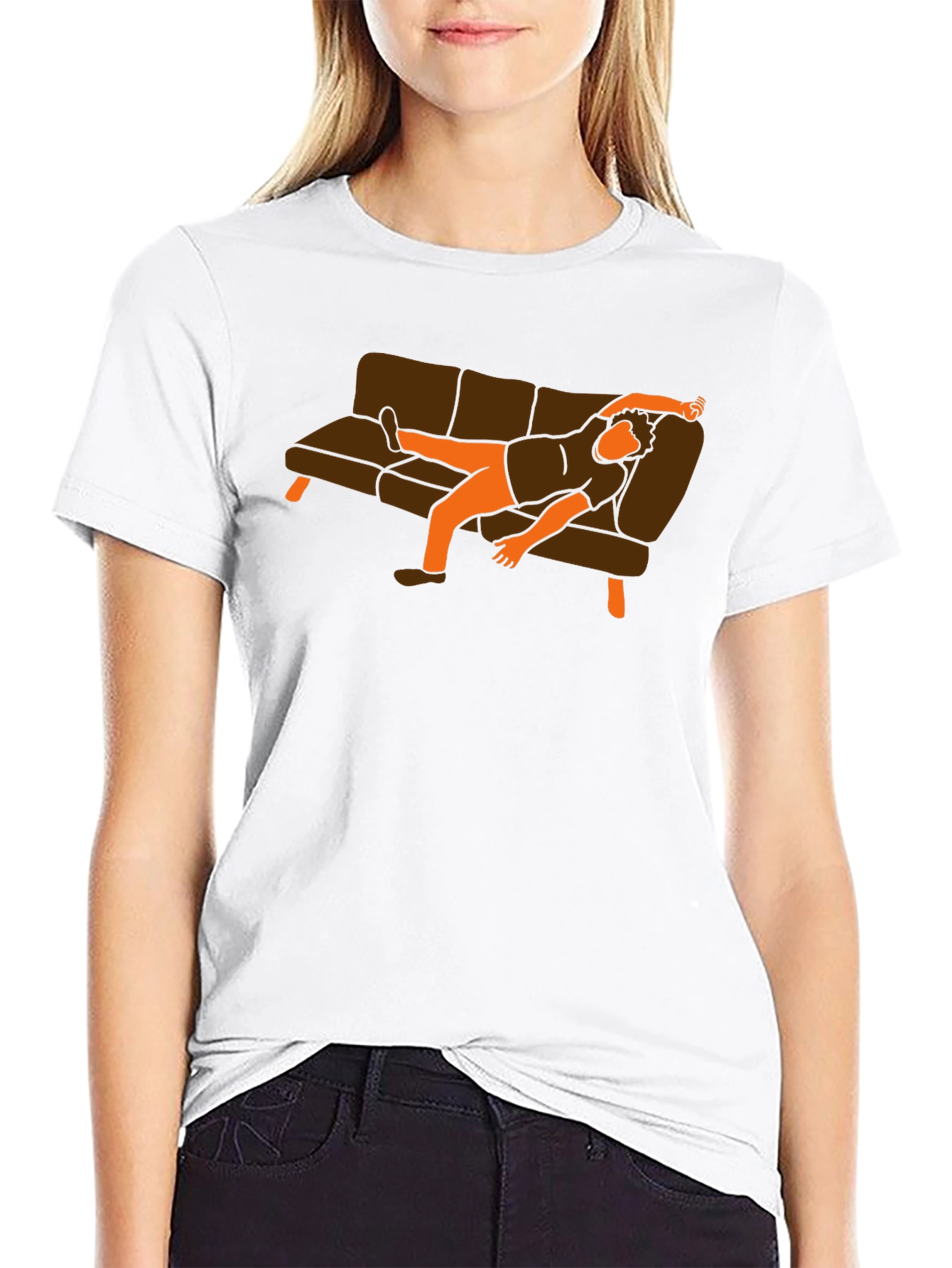 Lazy Day Black T-Shirt - Couch Potato Graphic Tee