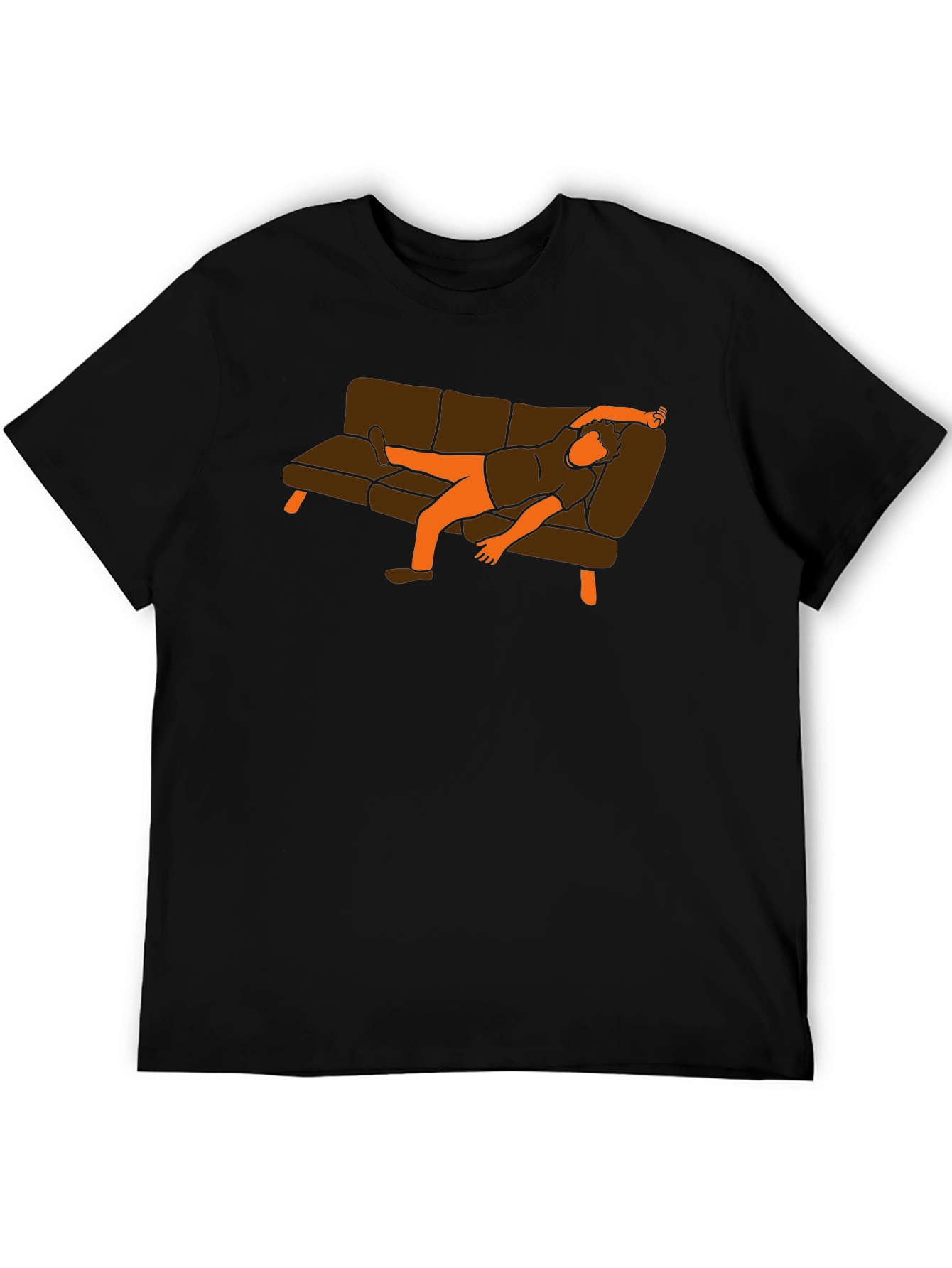 Lazy Day Black T-Shirt - Couch Potato Graphic Tee