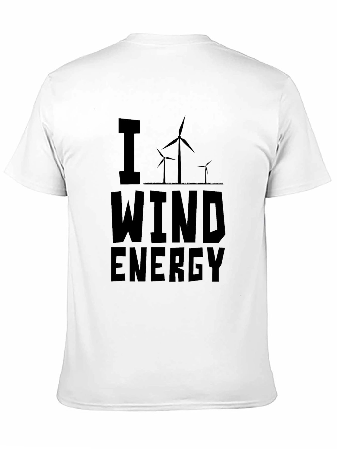 I Love Wind Energy Black Graphic T-Shirt